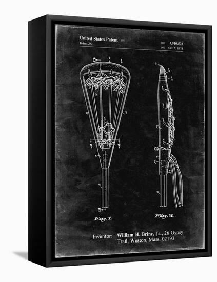 PP915-Black Grunge Lacrosse Stick 1936 Patent Poster-Cole Borders-Framed Premier Image Canvas