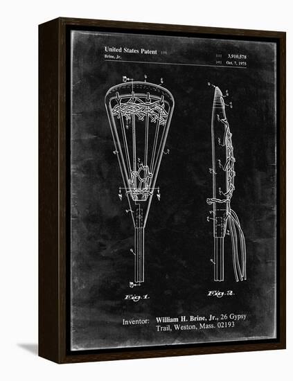 PP915-Black Grunge Lacrosse Stick 1936 Patent Poster-Cole Borders-Framed Premier Image Canvas