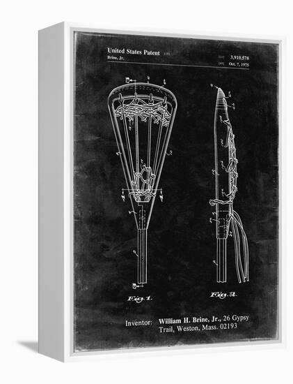 PP915-Black Grunge Lacrosse Stick 1936 Patent Poster-Cole Borders-Framed Premier Image Canvas