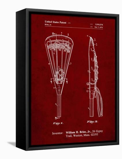 PP915-Burgundy Lacrosse Stick 1936 Patent Poster-Cole Borders-Framed Premier Image Canvas