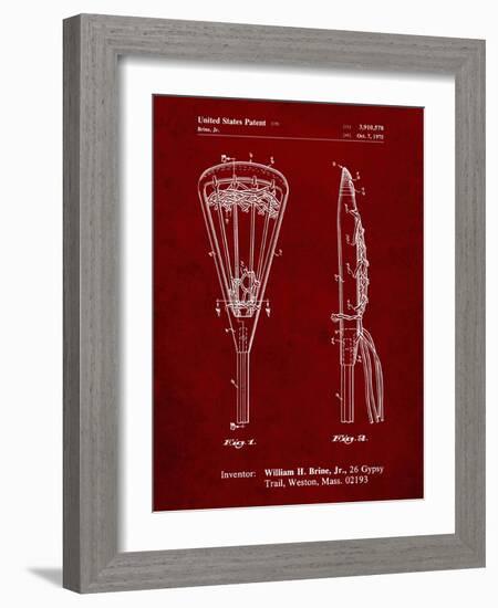 PP915-Burgundy Lacrosse Stick 1936 Patent Poster-Cole Borders-Framed Giclee Print