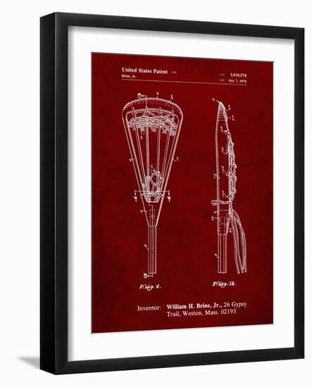 PP915-Burgundy Lacrosse Stick 1936 Patent Poster-Cole Borders-Framed Giclee Print