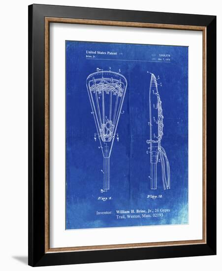 PP915-Faded Blueprint Lacrosse Stick 1936 Patent Poster-Cole Borders-Framed Giclee Print