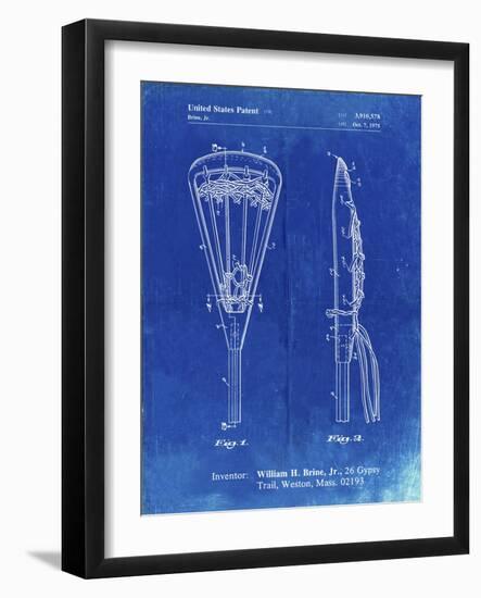 PP915-Faded Blueprint Lacrosse Stick 1936 Patent Poster-Cole Borders-Framed Giclee Print