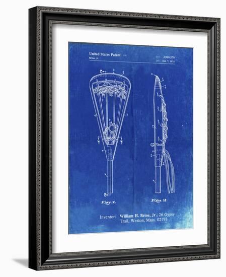 PP915-Faded Blueprint Lacrosse Stick 1936 Patent Poster-Cole Borders-Framed Giclee Print