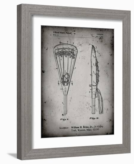 PP915-Faded Grey Lacrosse Stick 1936 Patent Poster-Cole Borders-Framed Giclee Print