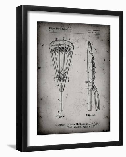 PP915-Faded Grey Lacrosse Stick 1936 Patent Poster-Cole Borders-Framed Giclee Print