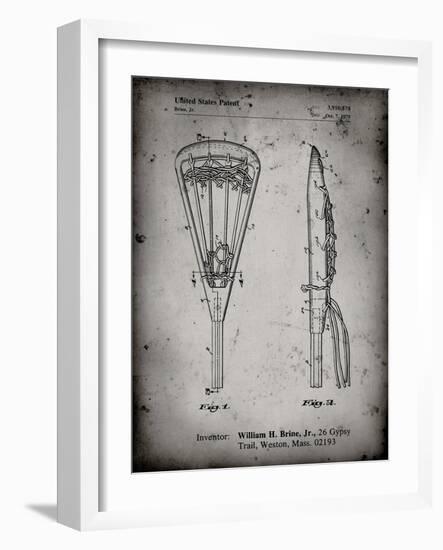 PP915-Faded Grey Lacrosse Stick 1936 Patent Poster-Cole Borders-Framed Giclee Print