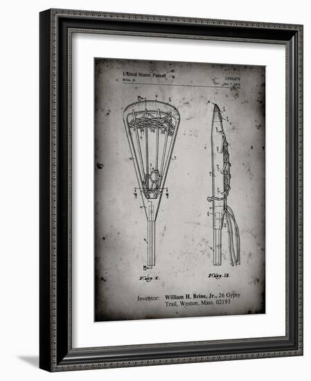 PP915-Faded Grey Lacrosse Stick 1936 Patent Poster-Cole Borders-Framed Giclee Print