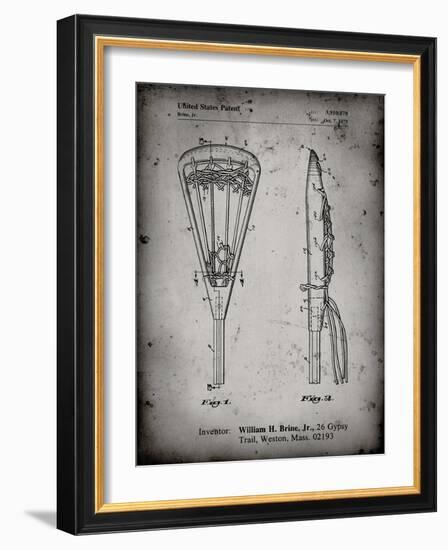 PP915-Faded Grey Lacrosse Stick 1936 Patent Poster-Cole Borders-Framed Giclee Print