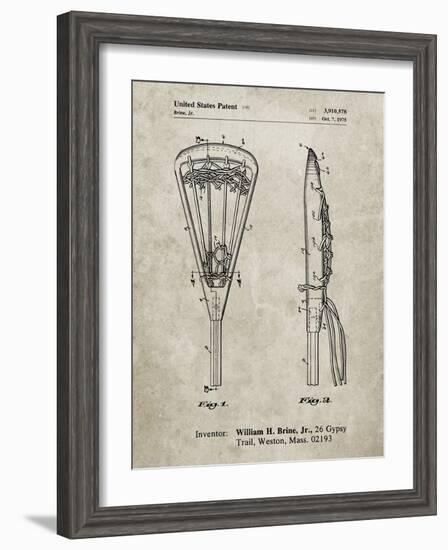 PP915-Sandstone Lacrosse Stick 1936 Patent Poster-Cole Borders-Framed Giclee Print