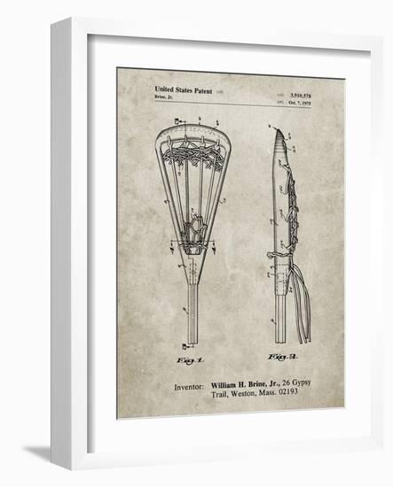 PP915-Sandstone Lacrosse Stick 1936 Patent Poster-Cole Borders-Framed Giclee Print