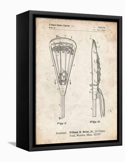 PP915-Vintage Parchment Lacrosse Stick 1936 Patent Poster-Cole Borders-Framed Premier Image Canvas