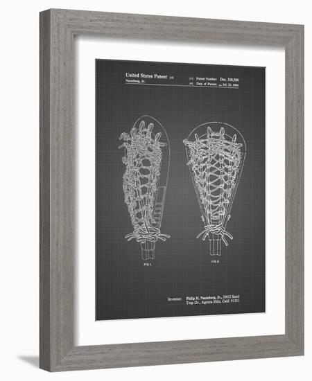 PP916-Black Grid Lacrosse Stick Patent Poster-Cole Borders-Framed Giclee Print