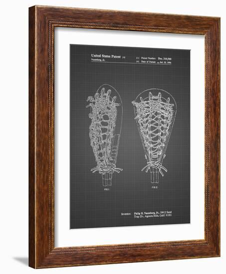 PP916-Black Grid Lacrosse Stick Patent Poster-Cole Borders-Framed Giclee Print