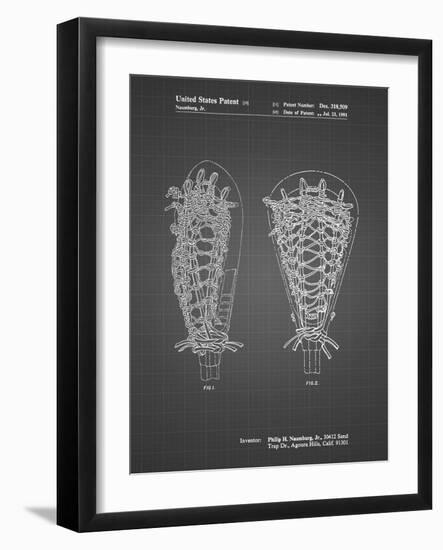 PP916-Black Grid Lacrosse Stick Patent Poster-Cole Borders-Framed Giclee Print