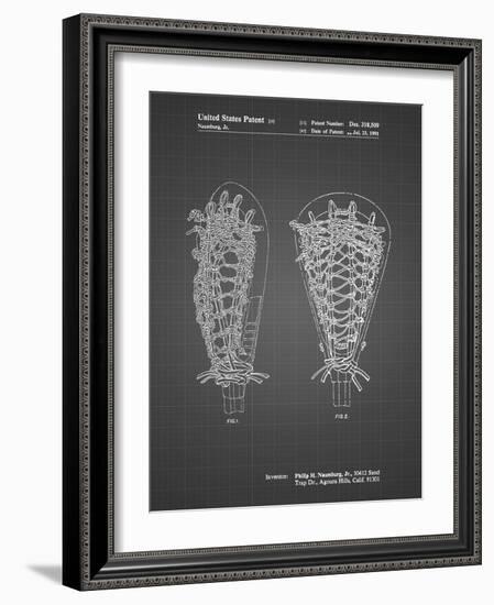 PP916-Black Grid Lacrosse Stick Patent Poster-Cole Borders-Framed Giclee Print