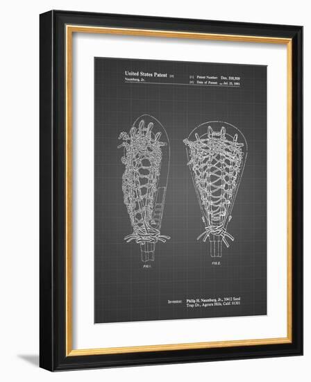 PP916-Black Grid Lacrosse Stick Patent Poster-Cole Borders-Framed Giclee Print