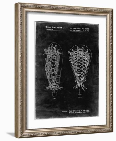 PP916-Black Grunge Lacrosse Stick Patent Poster-Cole Borders-Framed Giclee Print
