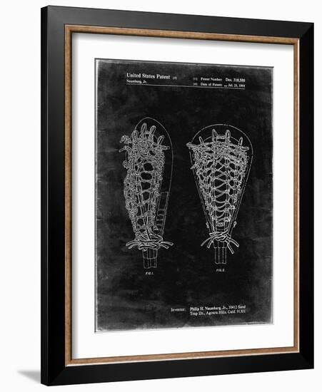 PP916-Black Grunge Lacrosse Stick Patent Poster-Cole Borders-Framed Giclee Print