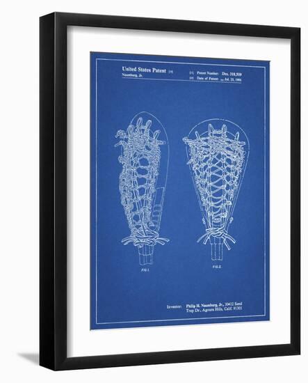 PP916-Blueprint Lacrosse Stick Patent Poster-Cole Borders-Framed Giclee Print