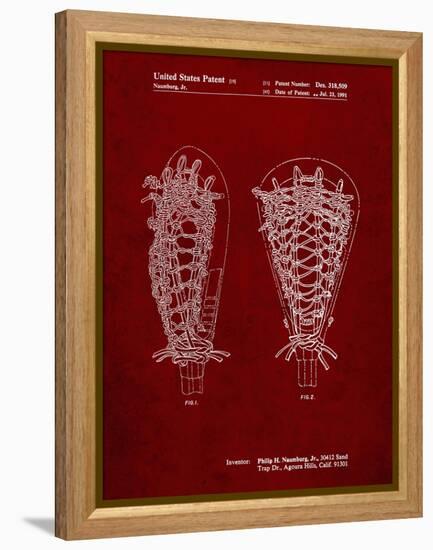PP916-Burgundy Lacrosse Stick Patent Poster-Cole Borders-Framed Premier Image Canvas