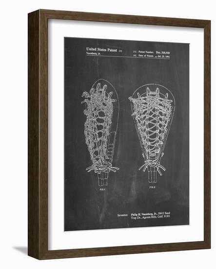 PP916-Chalkboard Lacrosse Stick Patent Poster-Cole Borders-Framed Giclee Print