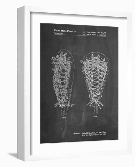 PP916-Chalkboard Lacrosse Stick Patent Poster-Cole Borders-Framed Giclee Print