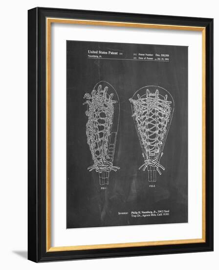 PP916-Chalkboard Lacrosse Stick Patent Poster-Cole Borders-Framed Giclee Print