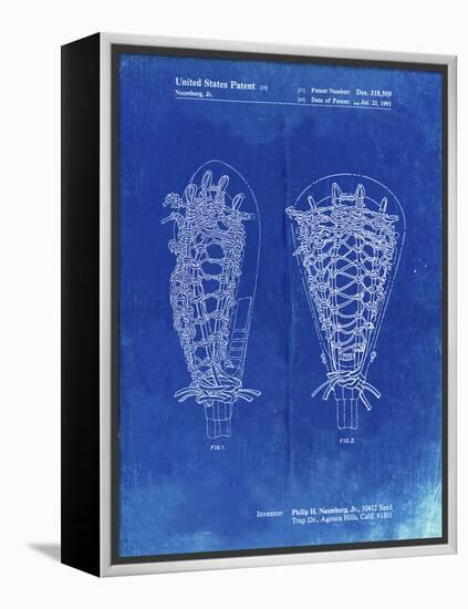 PP916-Faded Blueprint Lacrosse Stick Patent Poster-Cole Borders-Framed Premier Image Canvas