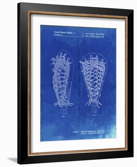 PP916-Faded Blueprint Lacrosse Stick Patent Poster-Cole Borders-Framed Giclee Print