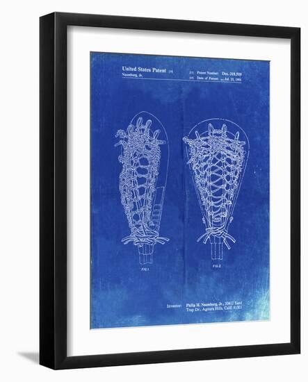 PP916-Faded Blueprint Lacrosse Stick Patent Poster-Cole Borders-Framed Giclee Print