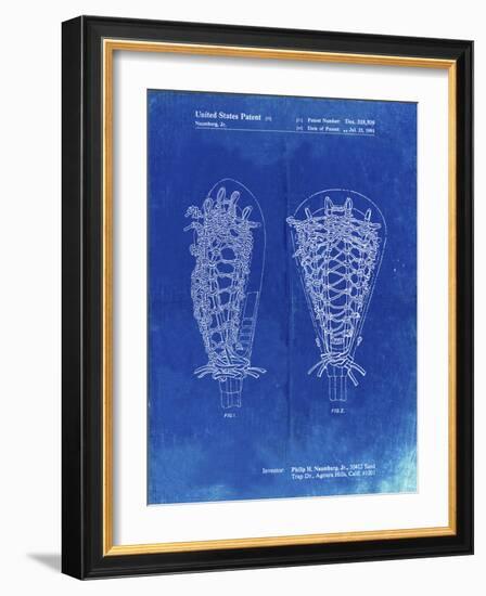 PP916-Faded Blueprint Lacrosse Stick Patent Poster-Cole Borders-Framed Giclee Print