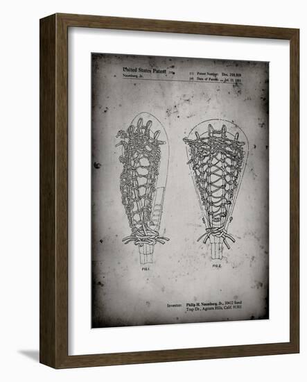 PP916-Faded Grey Lacrosse Stick Patent Poster-Cole Borders-Framed Giclee Print