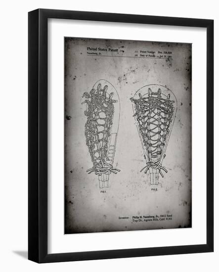 PP916-Faded Grey Lacrosse Stick Patent Poster-Cole Borders-Framed Giclee Print