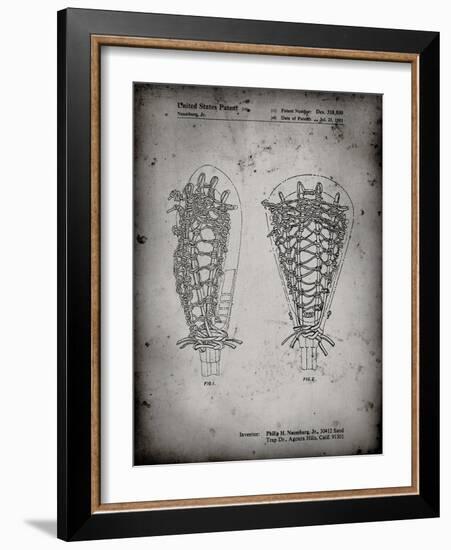 PP916-Faded Grey Lacrosse Stick Patent Poster-Cole Borders-Framed Giclee Print