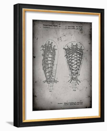 PP916-Faded Grey Lacrosse Stick Patent Poster-Cole Borders-Framed Giclee Print