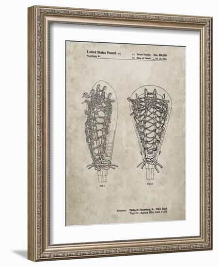 PP916-Sandstone Lacrosse Stick Patent Poster-Cole Borders-Framed Giclee Print