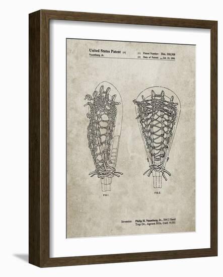 PP916-Sandstone Lacrosse Stick Patent Poster-Cole Borders-Framed Giclee Print