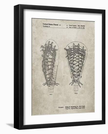 PP916-Sandstone Lacrosse Stick Patent Poster-Cole Borders-Framed Giclee Print