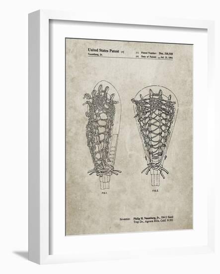 PP916-Sandstone Lacrosse Stick Patent Poster-Cole Borders-Framed Giclee Print