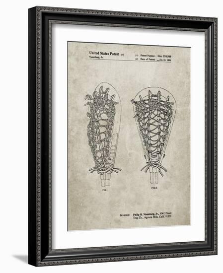 PP916-Sandstone Lacrosse Stick Patent Poster-Cole Borders-Framed Giclee Print