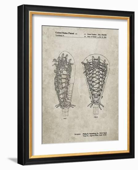 PP916-Sandstone Lacrosse Stick Patent Poster-Cole Borders-Framed Giclee Print