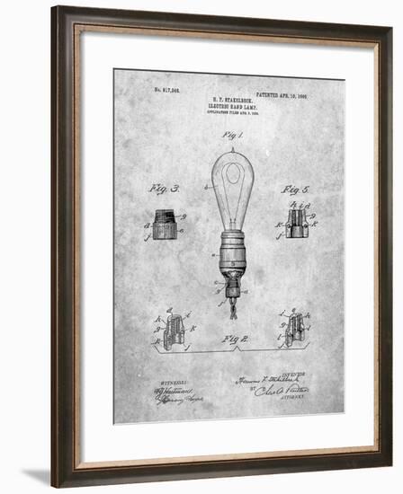 PP917-Slate Large Filament Light Bulb Patent Poster-Cole Borders-Framed Giclee Print