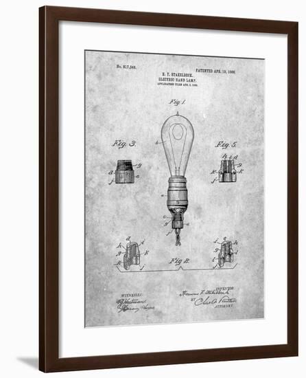 PP917-Slate Large Filament Light Bulb Patent Poster-Cole Borders-Framed Giclee Print