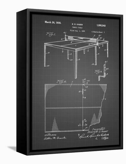 PP92-Black Grid Table Tennis Patent Poster-Cole Borders-Framed Premier Image Canvas