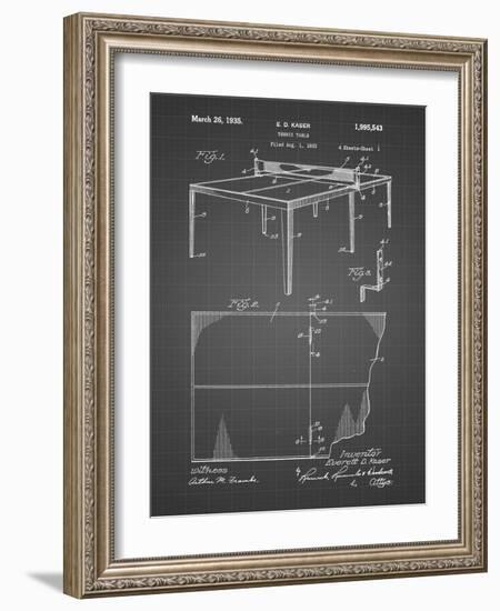 PP92-Black Grid Table Tennis Patent Poster-Cole Borders-Framed Giclee Print