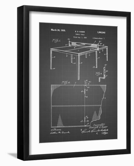 PP92-Black Grid Table Tennis Patent Poster-Cole Borders-Framed Giclee Print