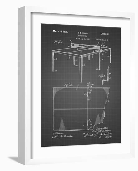 PP92-Black Grid Table Tennis Patent Poster-Cole Borders-Framed Giclee Print