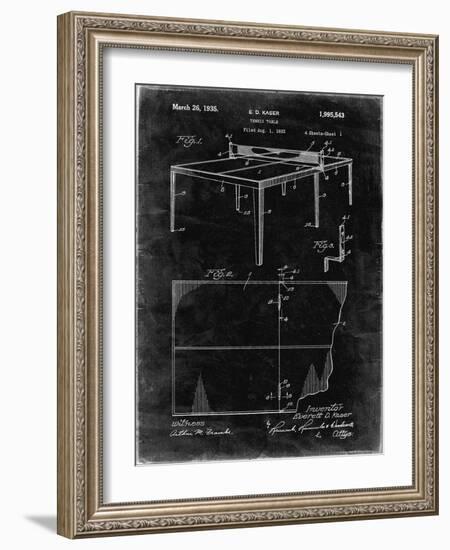 PP92-Black Grunge Table Tennis Patent Poster-Cole Borders-Framed Giclee Print